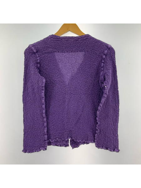 ISSEY MIYAKE カーディガン me/96AW/POM PON CAULI FLOWER/パープル