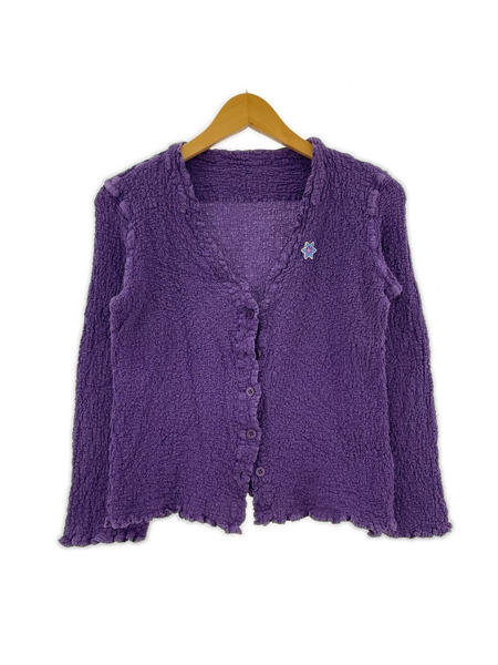 ISSEY MIYAKE カーディガン me/96AW/POM PON CAULI FLOWER/パープル