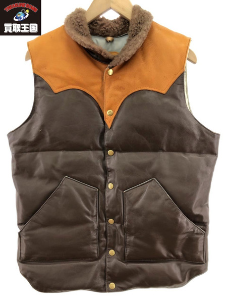 美品 Rocky Mountain Featherbed ダウンベスト レザー