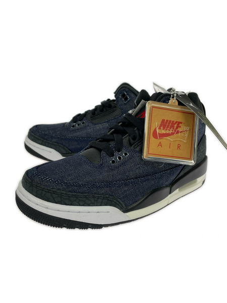 NIKE ×Levi's Air Jordan 3 Retro SP Indigo and Gym Red 23.5