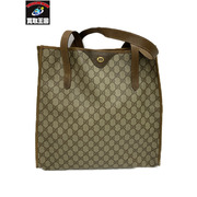 グッチ GUCCI オールドグッチ トートバッグ ショルダーバッグ 92.02.998 GG スプリーム PVC レザー 茶 ブラウン ロゴ ハンドバッグ