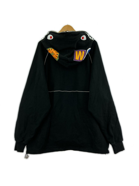 A BATHING APE パーカー SHARK LOGO HALF ZIP HOODIE XL 黒