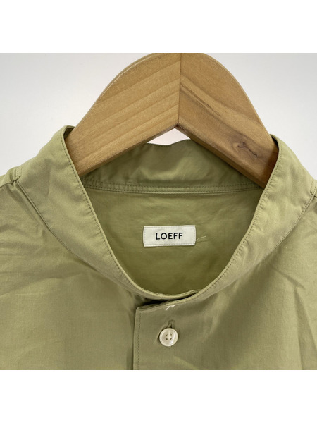 LOEFF コットン ブロード バンドカラーシャツ　1　グリ