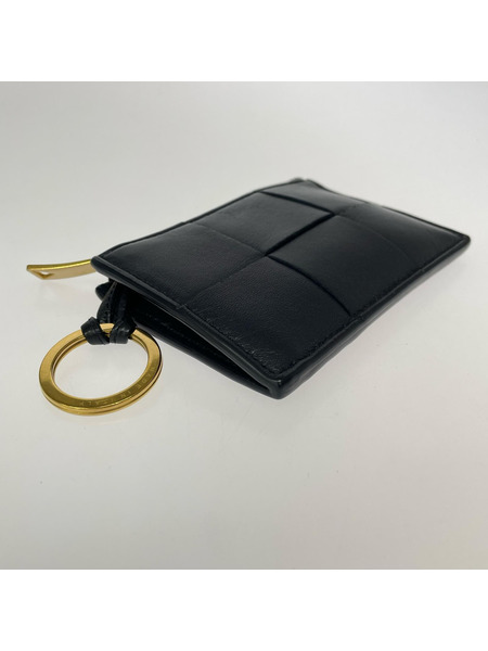 小銭入レ・コインケース Bottega Veneta イントレチャート ファスナーカードケース ネイビー