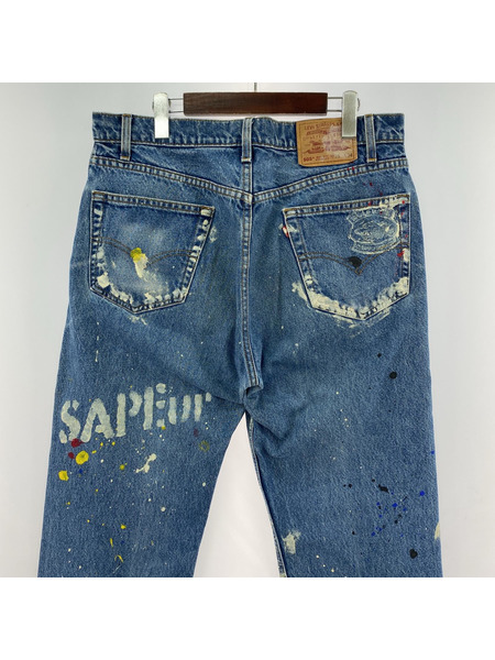 SAPeur デニム・ジーンズ ×Levi's 505 リメイクペイントデニム W36L34