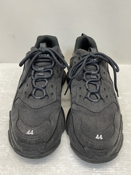 BALENCIAGA TRIPLE S ブラックデニム ダッドスニーカー 29.0 536737