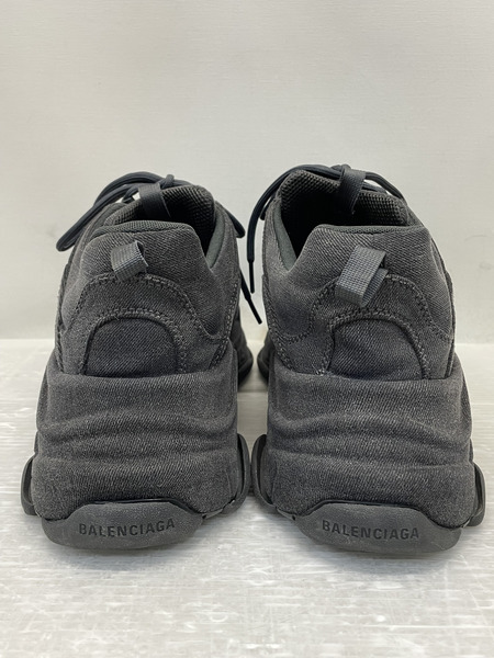 BALENCIAGA TRIPLE S ブラックデニム ダッドスニーカー 29.0 536737