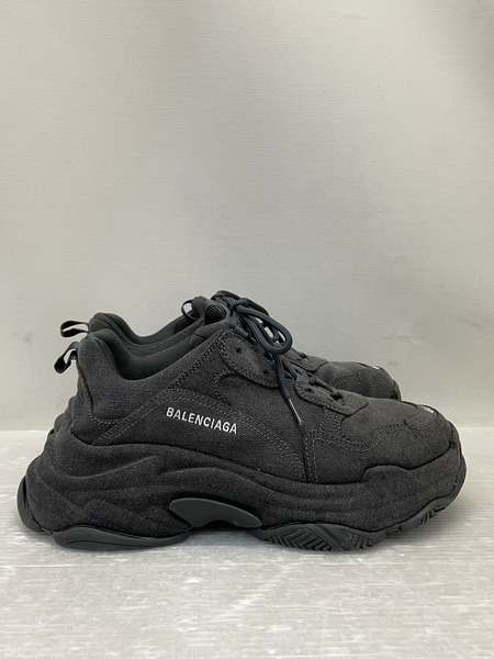BALENCIAGA TRIPLE S ブラックデニム ダッドスニーカー 29.0 536737