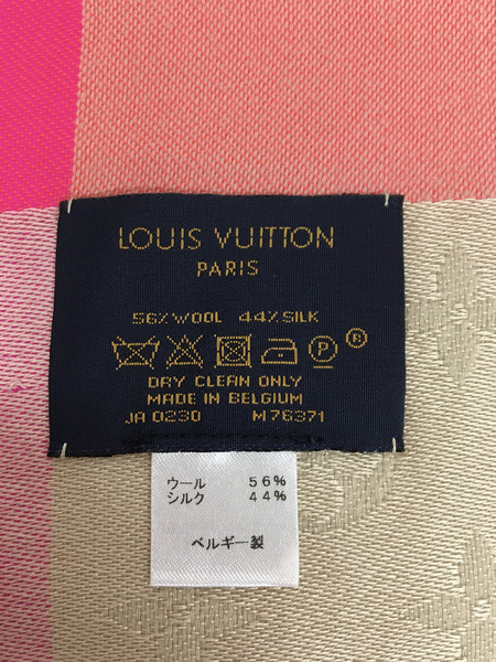 LOUIS VUITTON　シルク　ウール　モノグラムマフラー　M76371