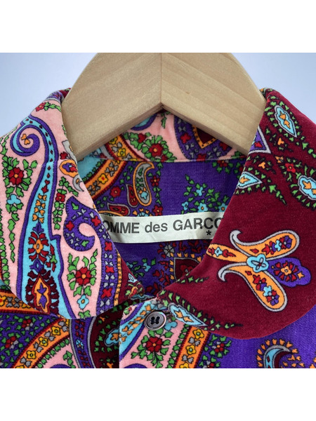 COMME des GARCONS 総柄ベロアシャツ マルチ[値下]