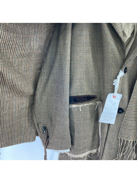 midorikawa ジャケット 23AW BROWN CHECK DOCKING JACKET (S)