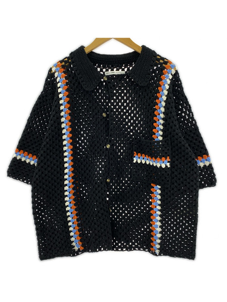 JOURNAL STANDARD relume カーディガン S/S クロシェカーディガン 黒 L[値下]