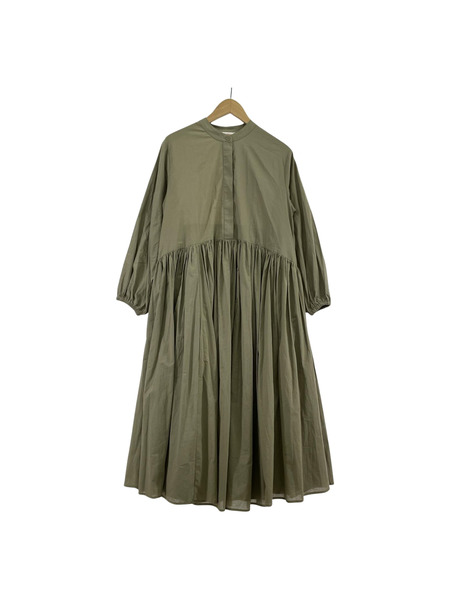 BEARDSLEY 長袖ワンピース ギャザーワンピース/カーキ