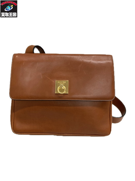 CELINE レザーショルダーバッグ ガンチーノ