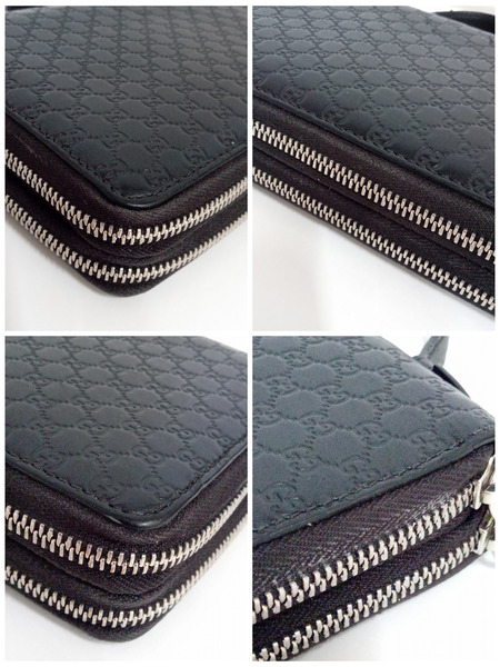 長財布 GUCCIマイクログッチシマ トラベルウォレット/449246[値下]