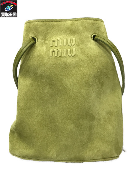 ハンドバッグ miumiu/巾着バッグ/GRN