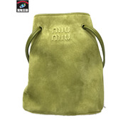 ハンドバッグ miumiu/巾着バッグ/GRN
