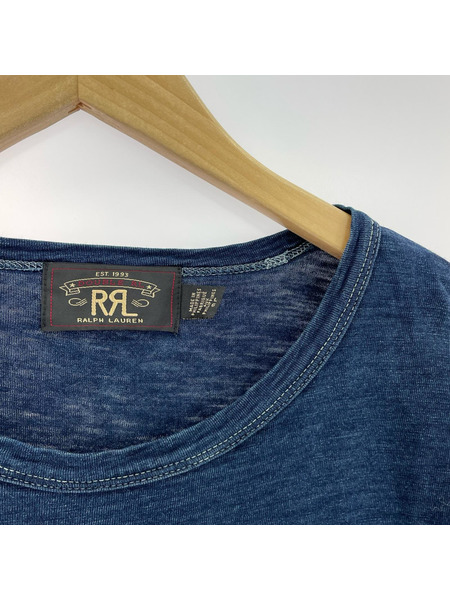 RRL 半袖Tシャツ・カットソー インディゴ染メ フロント プリント