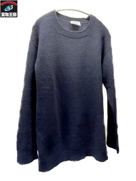 PRADA ウールカシミヤ サイドスリットニット 40 紺