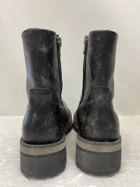 DIESEL TEXAN スクエアトゥ サイドジップレザーブーツ 43 黒