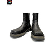 DIESEL TEXAN スクエアトゥ サイドジップレザーブーツ 43 黒