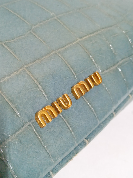 MiuMiu/クロコ型押し/ポーチ/クラッチバッグ 型押しポーチ