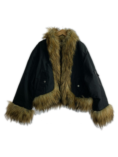 . ジャケット Jaded London ファー切替フライトジャケット 黒 XS