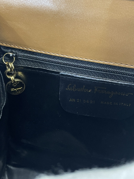 S.Ferragamo ガンチーニハンドル 2WAYバッグ ブラウン