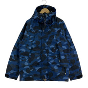 A BATHING APE マウンテンパーカ カモフラ/M/ブルー/001HJE301006X