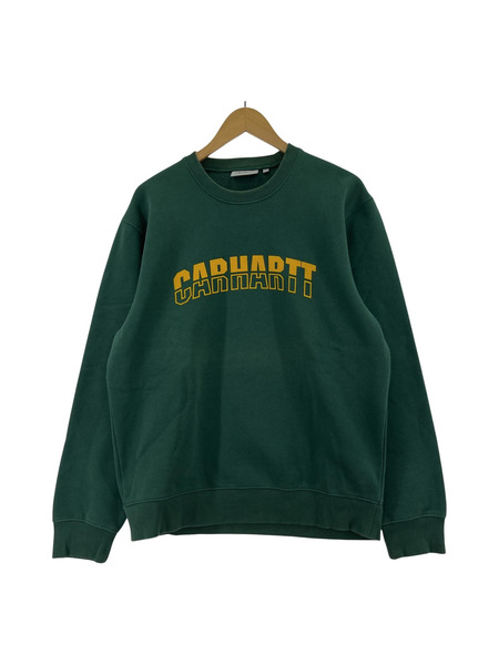 Carhartt スウェット・トレーナー WIP フロッキープリントスウェット 緑 (M)[値下]