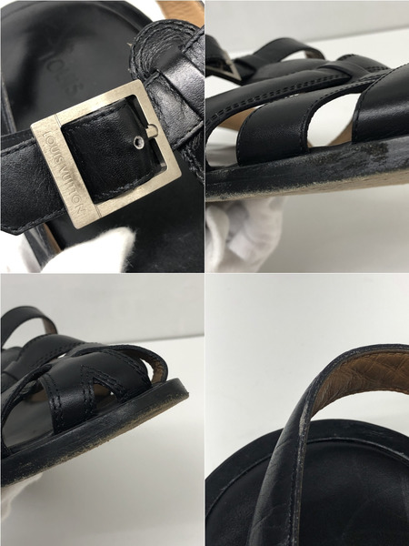 ＬＶ　ルイヴィトン グルカサンダル レザー 黒　Size 7