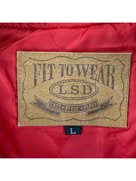 FIT TO WEAR レザー/ウール スタジャン レッド SIZE:L