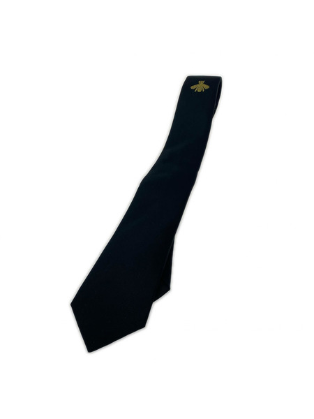 メンズラグ衣料 GUCCI シルクネクタイ  ソリッドビー ブラック
