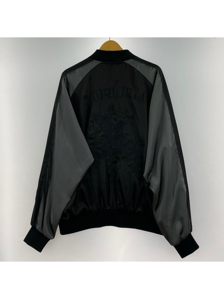 Adam et Rope' ジャケット EUPHORIA 刺繍 サテンジャケット ブラック