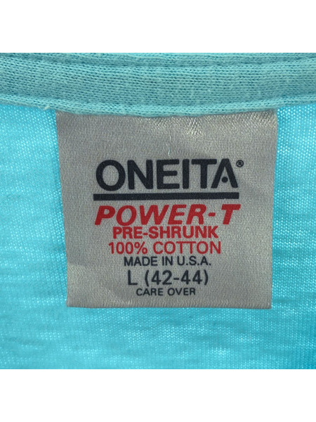 OLD・VINTAGE 半袖Tシャツ・カットソー ONEITA 80s~90s USA製 水色 (L)
