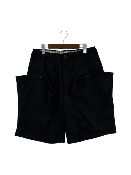 ショートパンツ　ブラック　新品　S セール】【2サイズ展開】フロントタックスラックスショート
