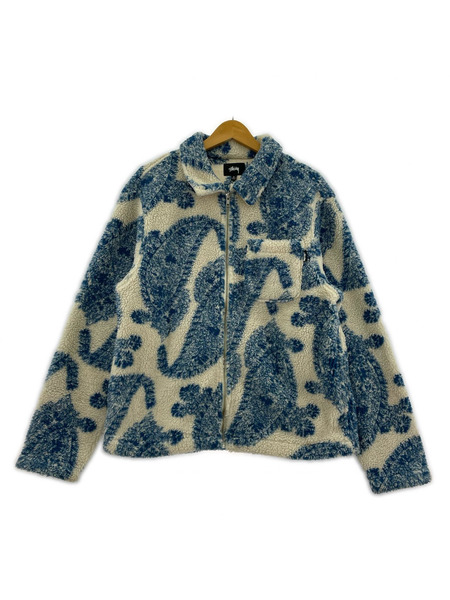 STUSSY ブルゾン・ジャンパー Big Paisley Full Zip Sherpa jacket 蒼 M[値下]