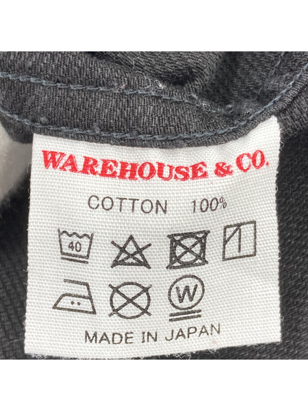 WAREHOUSE 3030 PIQUE WESTERN SHIRTS(40)黒[値下]