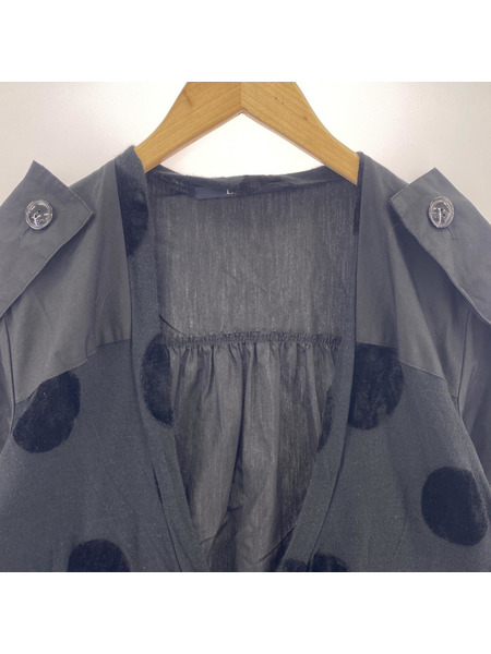 半袖シャツ LIMI feu バックギャザー ロングシャツ BLK[値下]