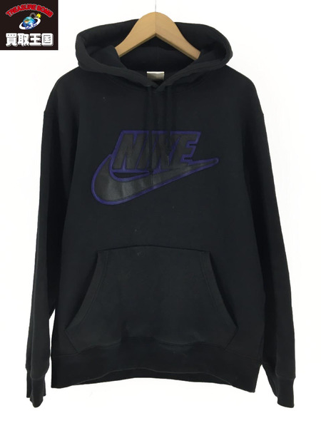Supreme×NIKE 19AW Leather Applique Hooded Sweatshirt S 黒[値下 ...