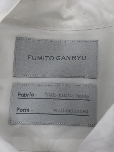 FUMITO GANRYU バックプリーツスタンドカラーシャツ 2 ホワイト