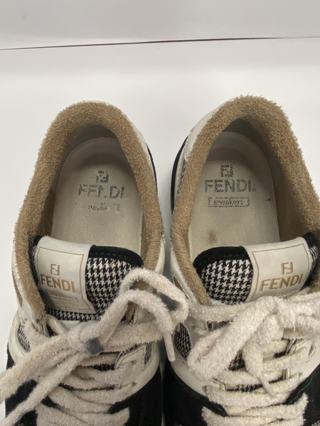 FENDI マッチ レースアップ ブラック/ホワイト ７E 1495　6　千鳥柄