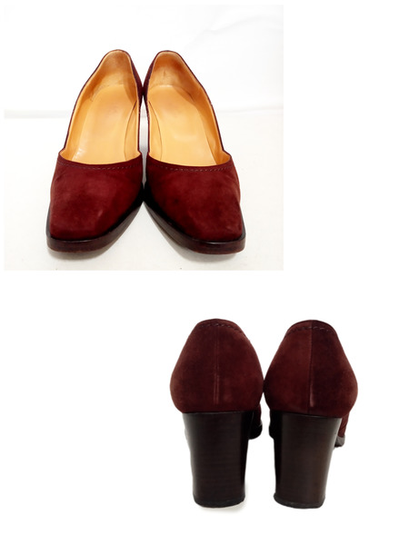 靴 HERMES スウェードパンプス 37[値下]