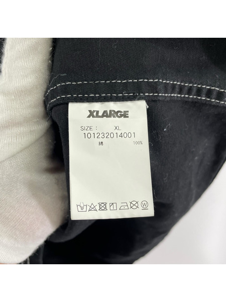 XLARGE 半袖シャツ ジップアップワークシャツ 黒 (XL)