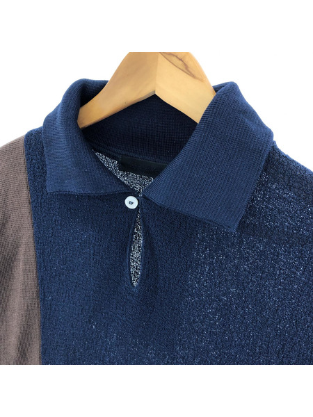 Nobuyuki Matui 23ss シルクポロシャツ 2 ネイビー[値下]