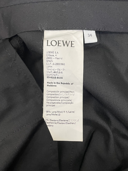 LOEWE　2タックワイドスラックス 34 BLK