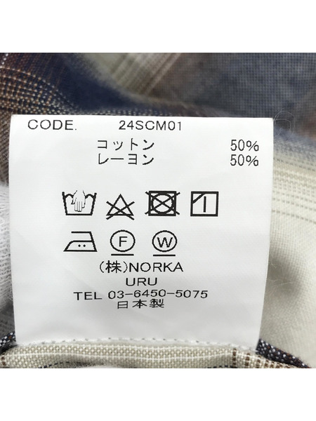 URU 長袖シャツ COTTON MODAL OPEN COLLAR L/S SHIRTS