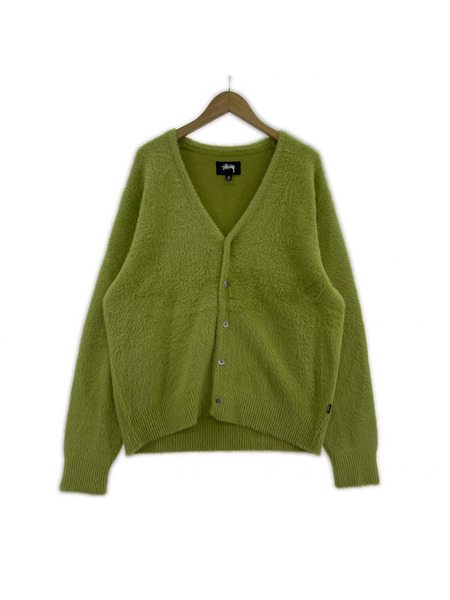 STUSSY カーディガン 23AW Shaggy Cardigan ライムグリーン M