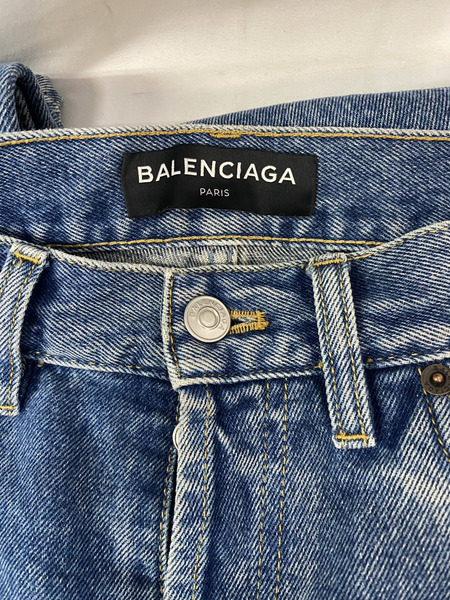  BALENCIAGA　ダメージデニムパンツ インディゴ (31)