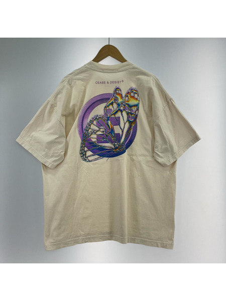 半袖Tシャツ・カットソー CEASE DESIST/XL/アイボリー/バタフライ[値下]